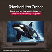 LG TV LG NanoCell AI 75'' │ UHD 4K │ Procesador Alpha 7 4K Gen8, LG TV con una pantalla impresionantemente grande montada en una pared encima de una LG Soundbar en una sala de estar de estilo moderno., 75NANO80ASA, thumbnail 8